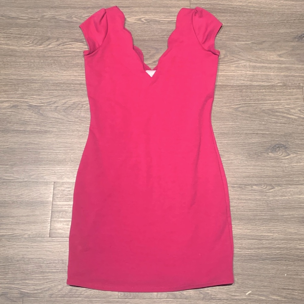 Pink body con mini dress
